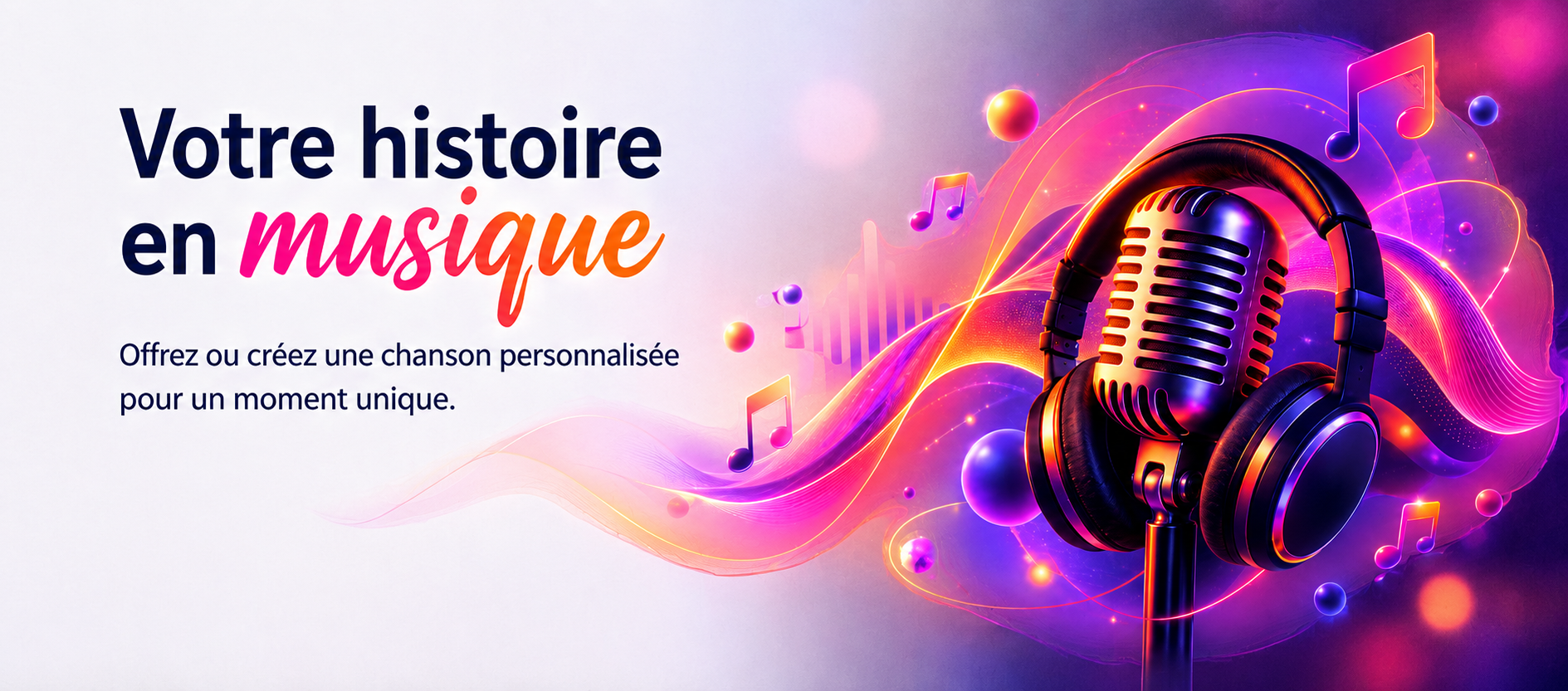 Votre histoire en musique. Offrez ou créez une chanson personnalisée pour un moment unique.